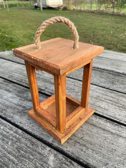 Houttan Houten Lantaarn – Teak Afwerking (20 cm)