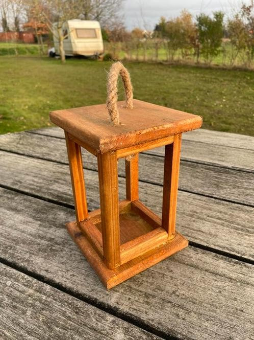 Houttan Houten Lantaarn – Teak Afwerking (20 cm)